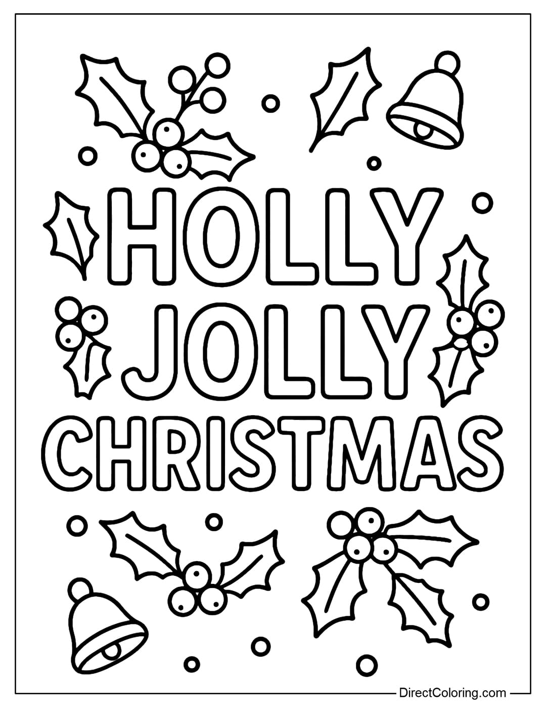 Coloring page with the words 