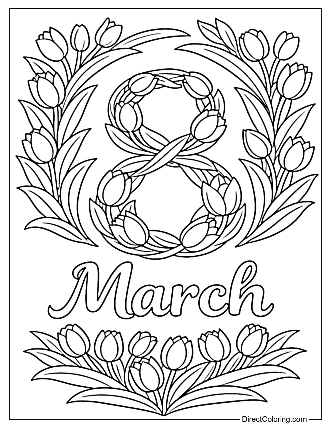 A coloring page featuring a large 