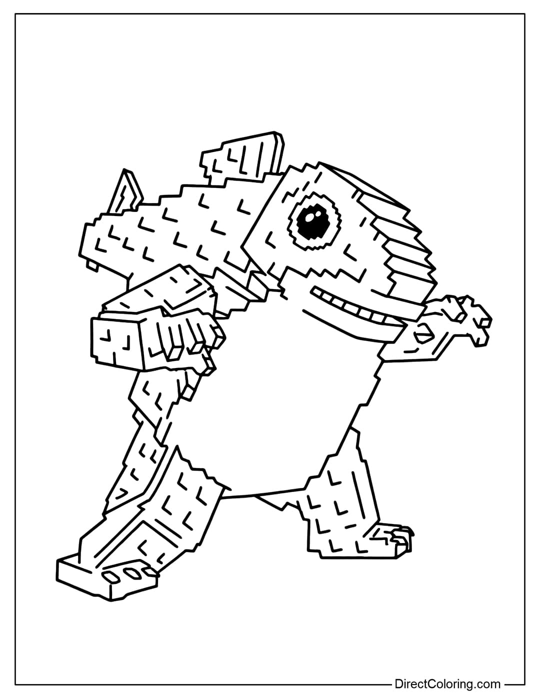 Trippi Troppi Troppa Trippa Coloring Page from Steal a Brainrot Roblox game.