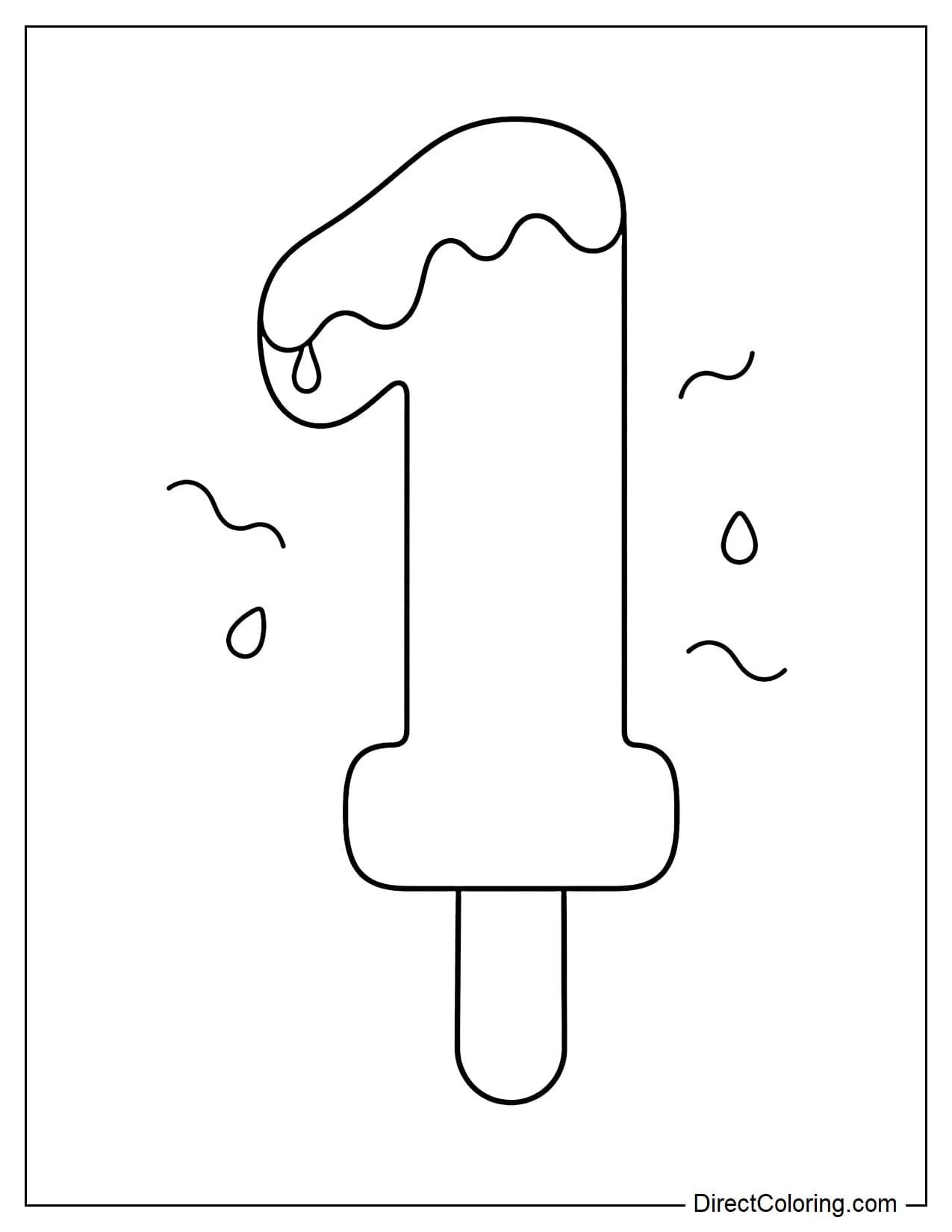 Number 1 is designed like a summer ice cream cone; the long, rounded body of number 1 is the ice cream cone, with a stick at the bottom.