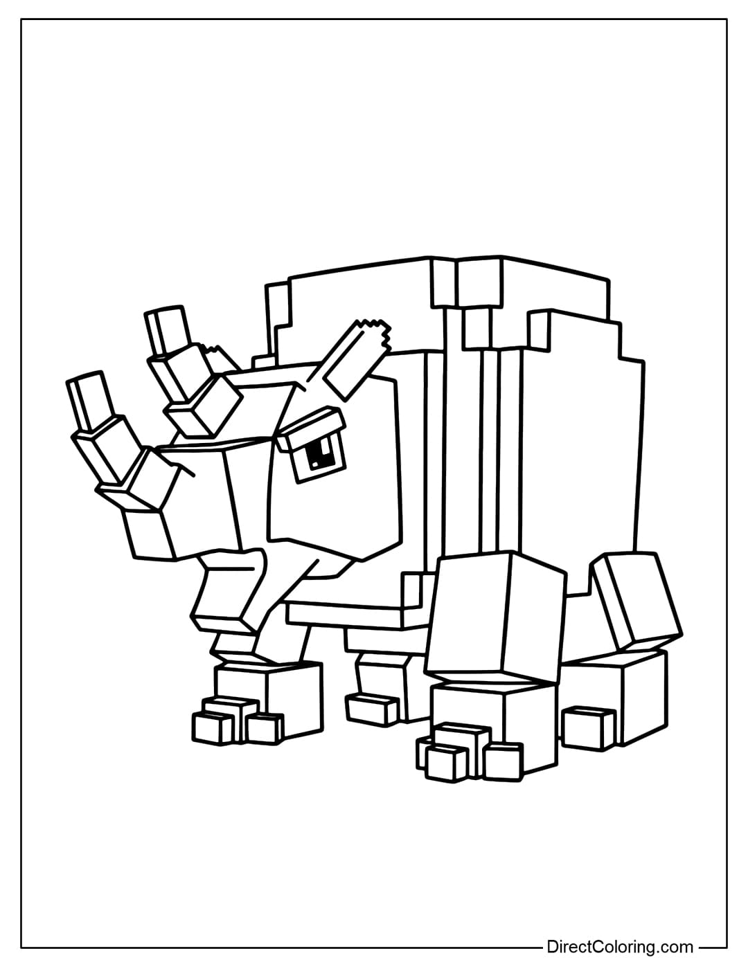Rinoccio Verdini coloring page in the game Plants vs Brainrots Roblox.