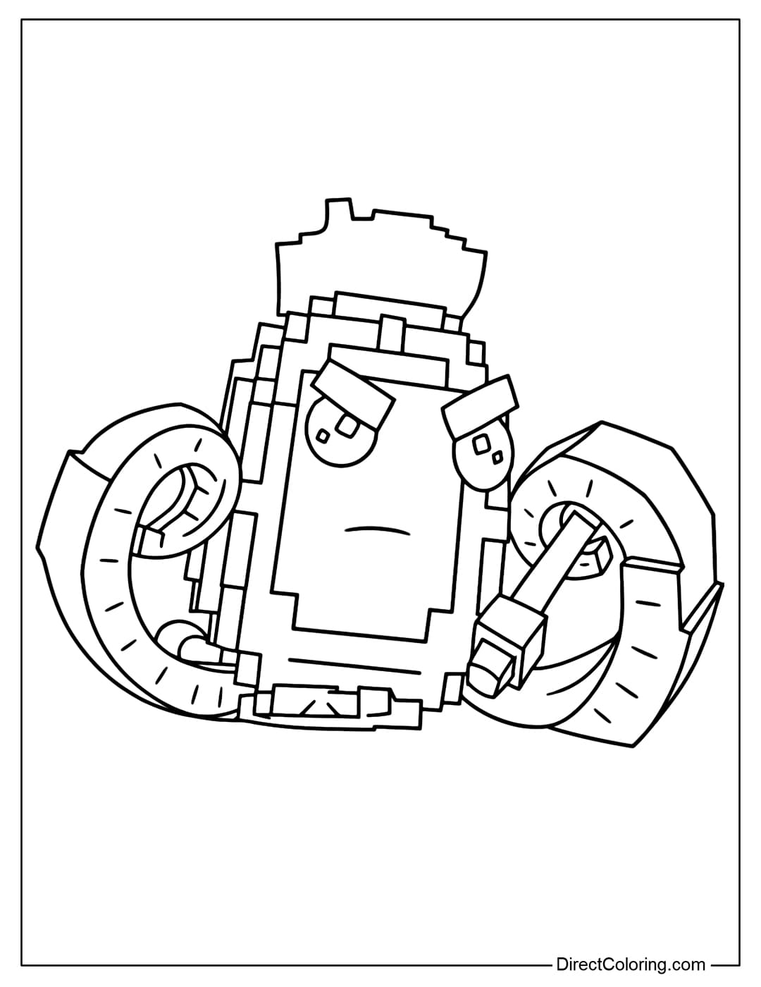 Coloring page for Pine-a-Painter in the game Plants vs Brainrots Roblox.