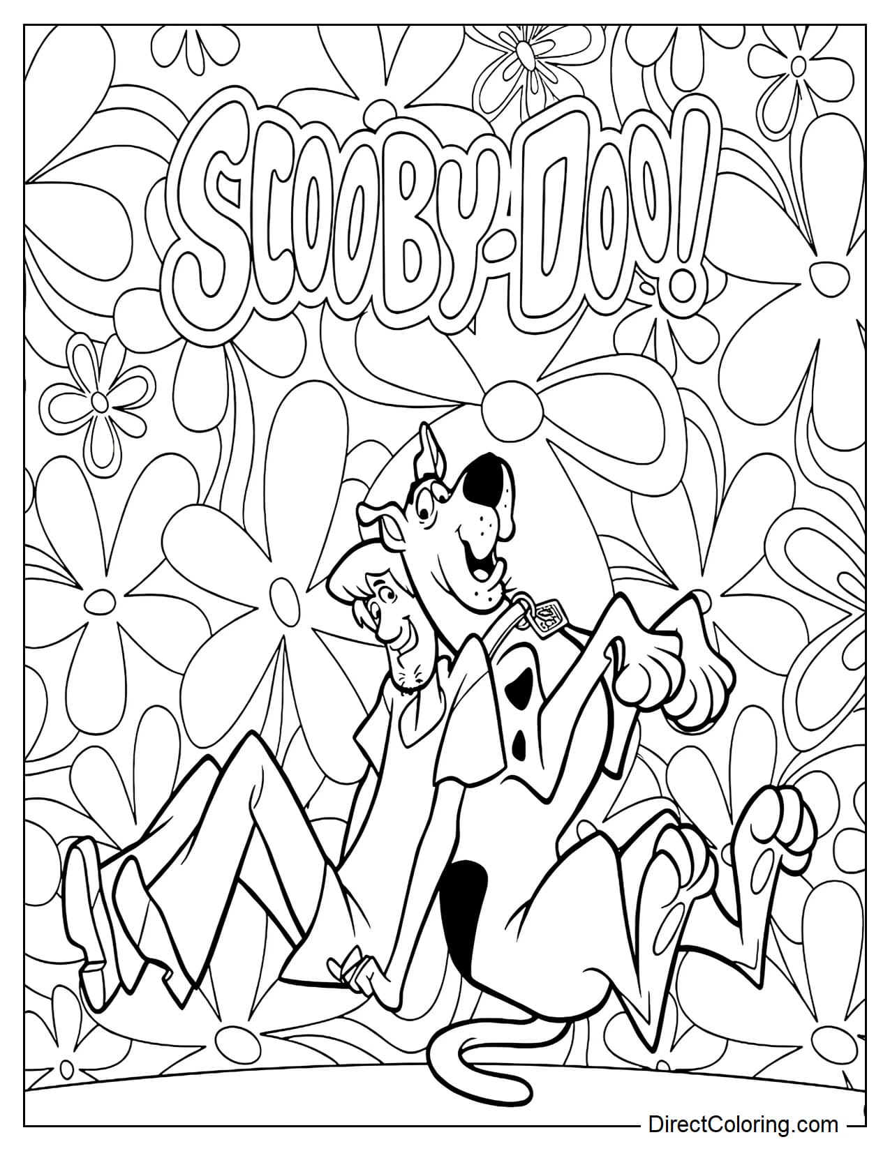 Scooby-Doo and Shaggy are leaning back to back in a fun pose, with the text 