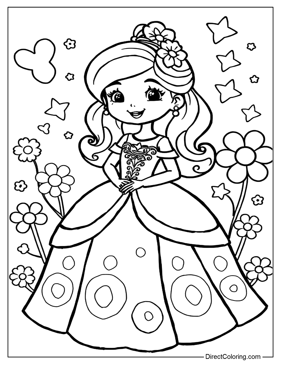 Dress Ball Gown Coloring Sheet