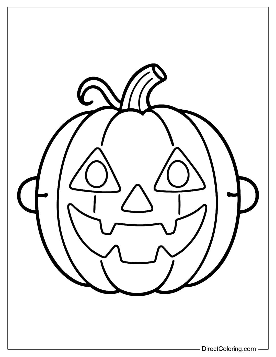 A Halloween Jack-o-Lantern pumpkin mask coloring page with its signature toothy smile and big triangular eyes.