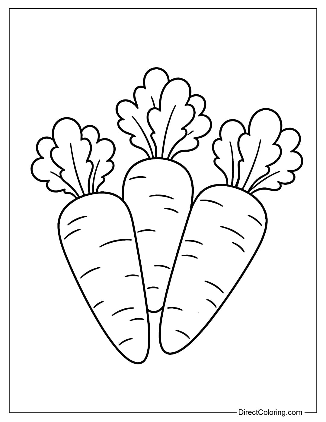 Three small carrots placed close together, a simple and cute design.