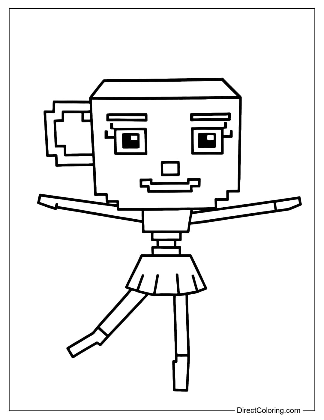 Ballerina Cappuccina coloring page in the game Steal a Brainrot Roblox.