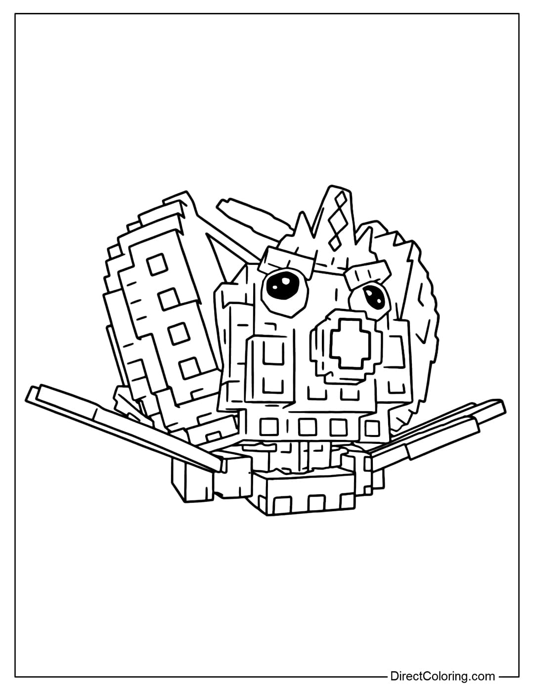 Coloring page for Queen Limon in the game Plants vs Brainrots Roblox.