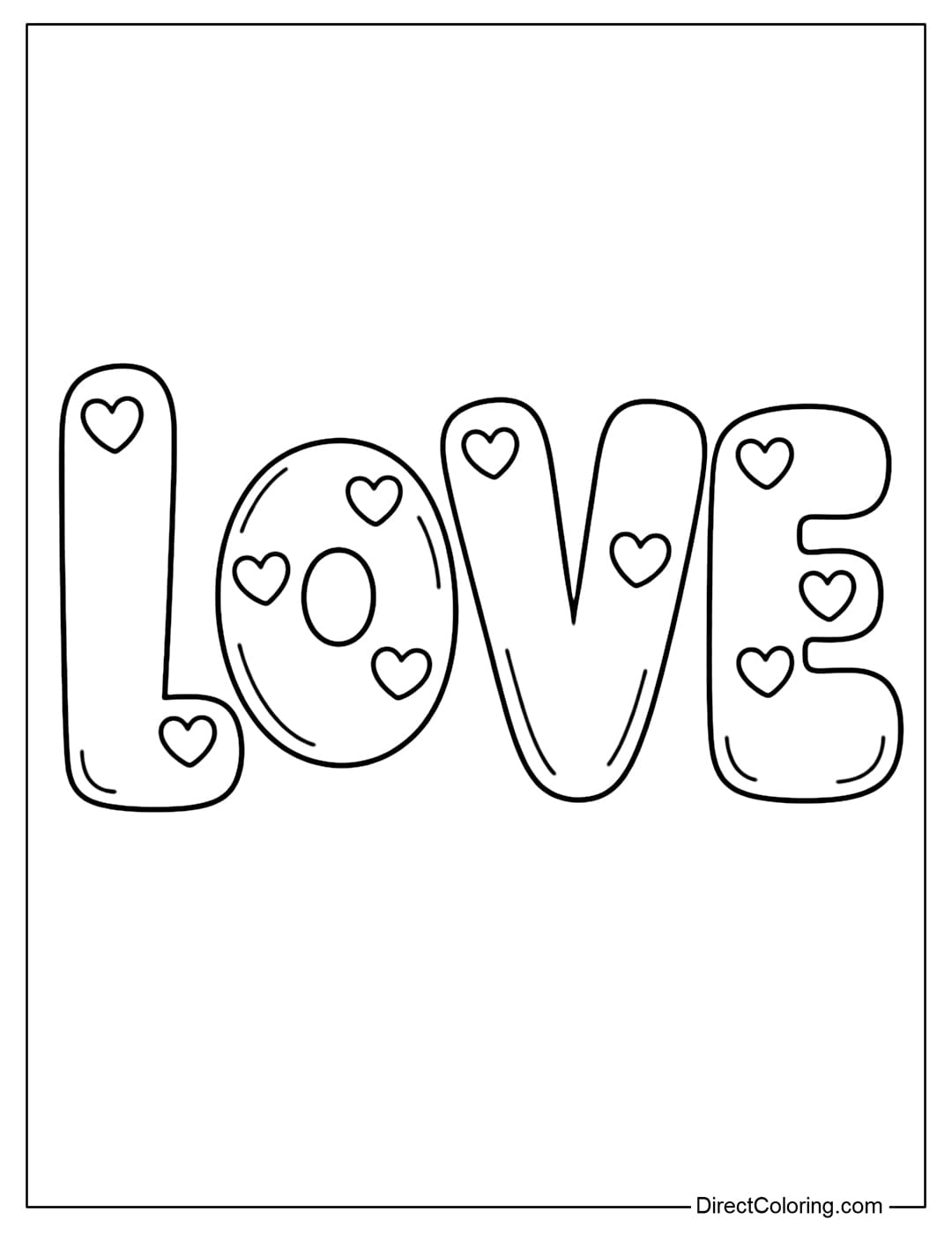 A coloring page for the word 