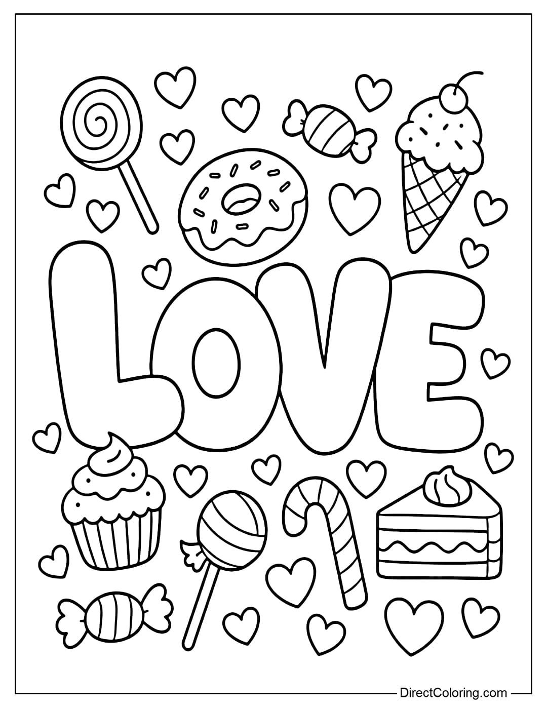 A coloring page for the word 