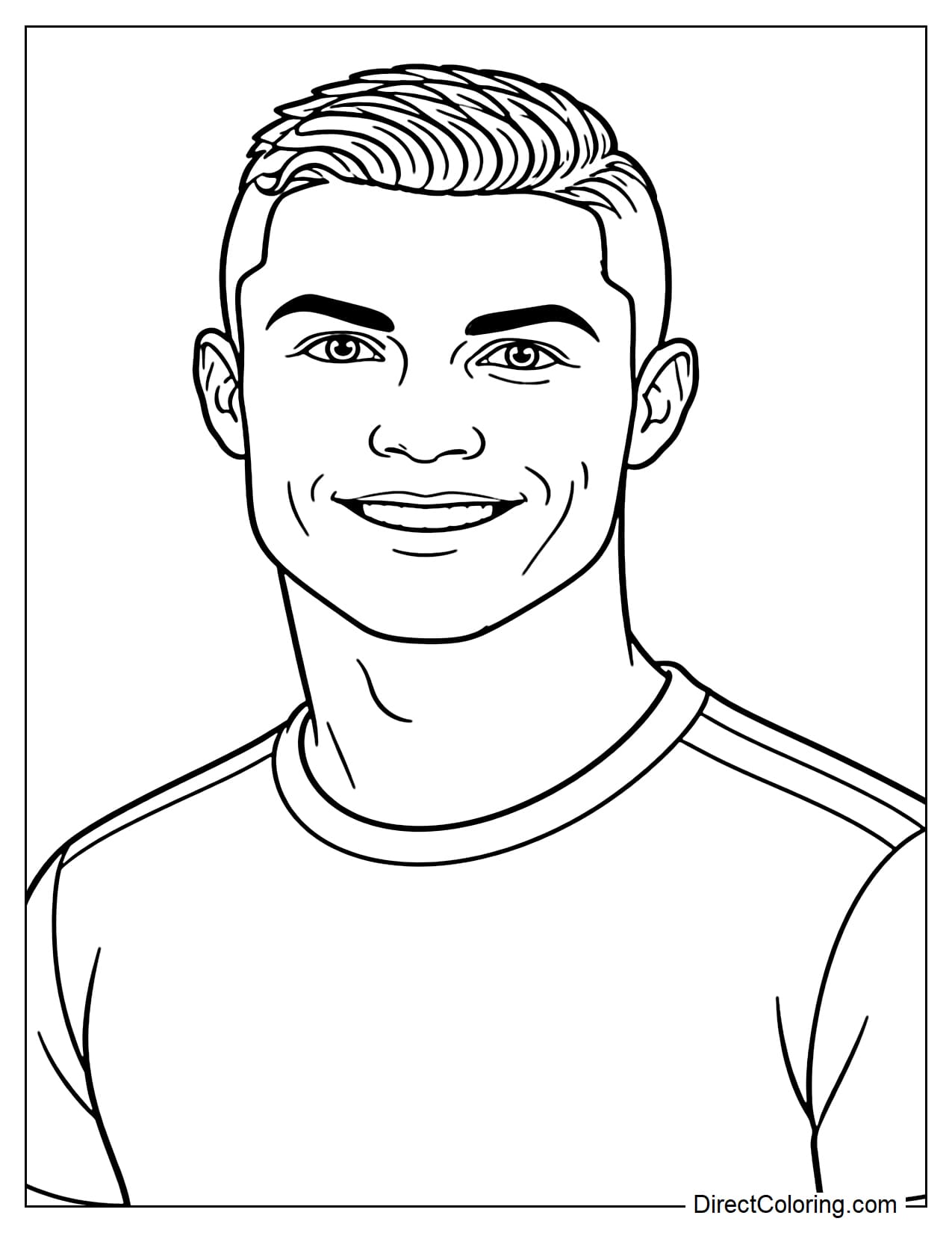A half-body portrait of Cristiano Ronaldo smiling warmly.