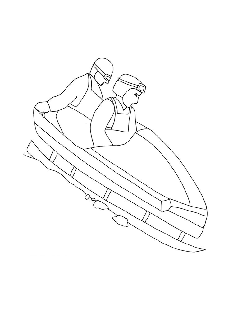 Free Printable Bobsleds coloring page for kids of all ages. Bobsled coloring pages are a fun way for kids of all ages to develop creativity, concentration,