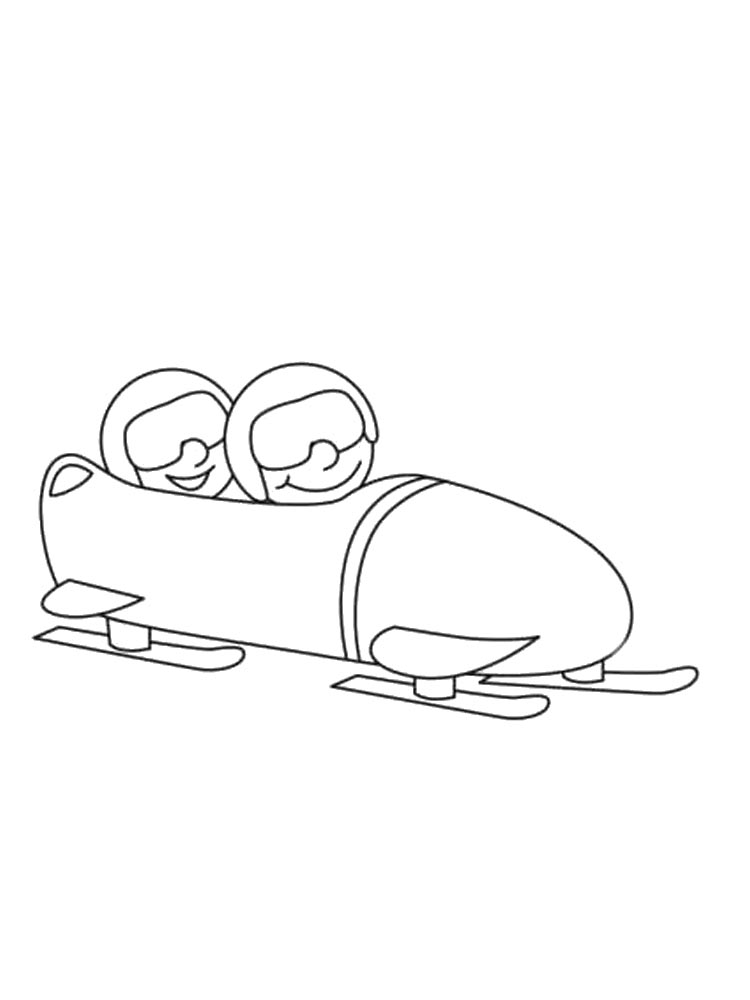 Free Printable Cute Bobsled coloring page for kids of all ages. Bobsled coloring pages are a fun way for kids of all ages to develop creativity,