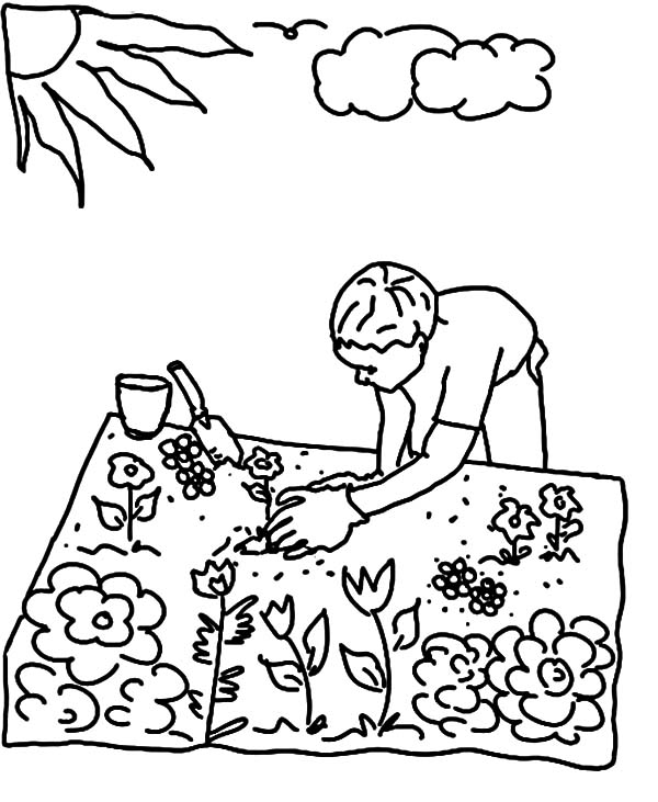 Free Printable Raised Gardenings coloring page for kids of all ages. Gardening coloring pages are a fun way for kids of all ages to develop creativity,